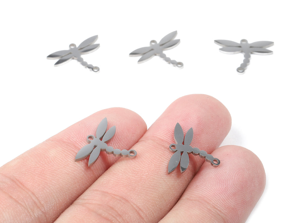 Stainless Steel Dragonfly Connector - Dragonfly Earrings Charms and Pendant - Bracelet Pendant - 16.4x12.82x0.97mm - SS1101 - DOMEDBAZAAR