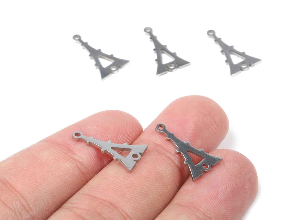 Stainless Steel Eiffel Tower Connector - Eiffel Tower Earrings Charms and Pendant - Bracelet Pendant - 17.37x9.99x0.95mm - SS1114 - DOMEDBAZAAR