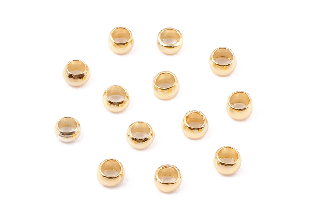 Brass Spacer Ball Beads - 18K Real Gold Plated Brass - Spacer Ball Beads - Earring Findings - Jewelry Supplies - 2.49x2.49x0.49mm - RGP1153 - DOMEDBAZAAR