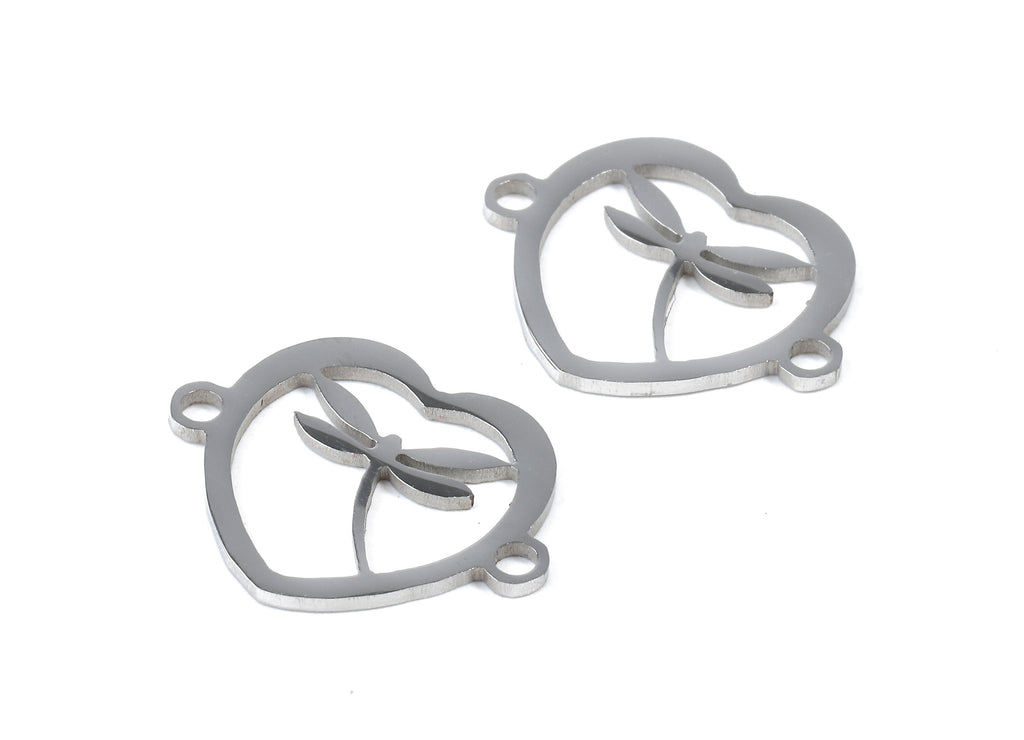 Stainless Steel Dragonfly Connector - Dragonfly Earrings Charms and Pendant - Bracelet Pendant - 19.48x15.53x0.95mm - SS1128 - DOMEDBAZAAR