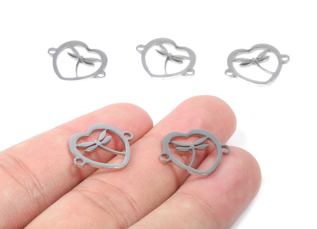 Stainless Steel Dragonfly Connector - Dragonfly Earrings Charms and Pendant - Bracelet Pendant - 19.48x15.53x0.95mm - SS1128 - DOMEDBAZAAR