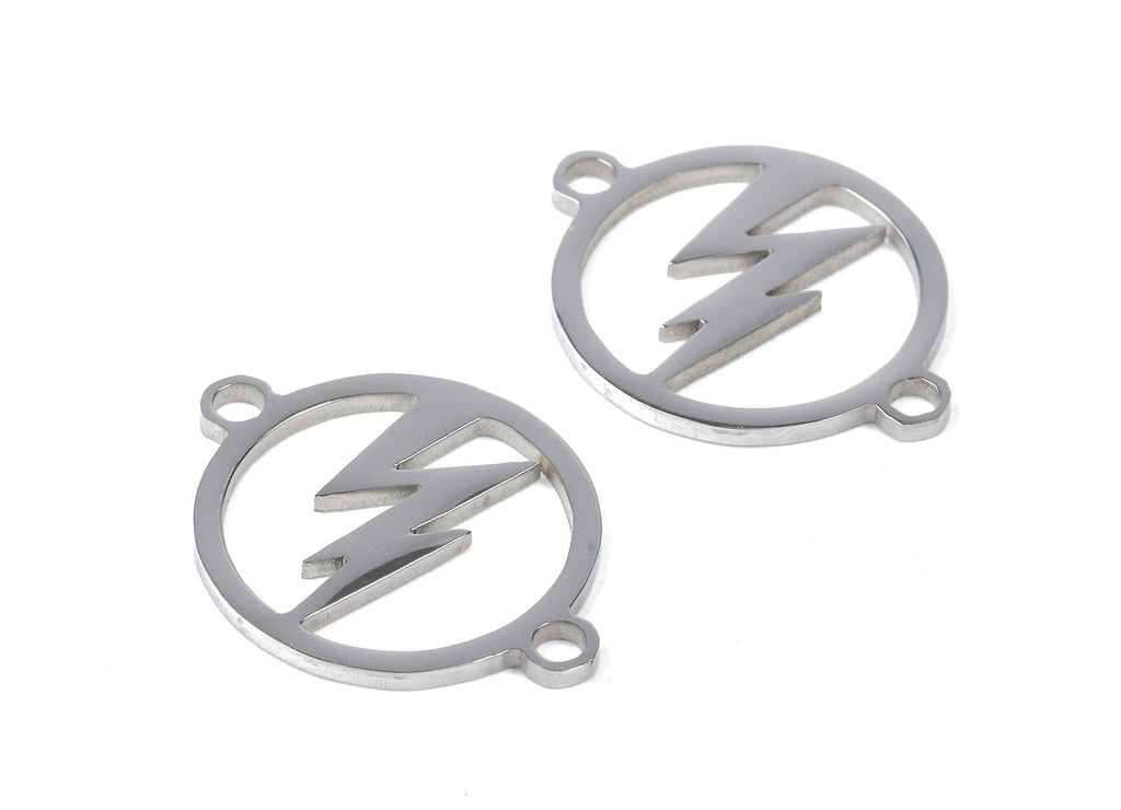 Stainless Steel Flash Connector - Flash Earrings Charms and Pendant - Bracelet Pendant - 19.61x15.35x0.95mm - SS1136 - DOMEDBAZAAR