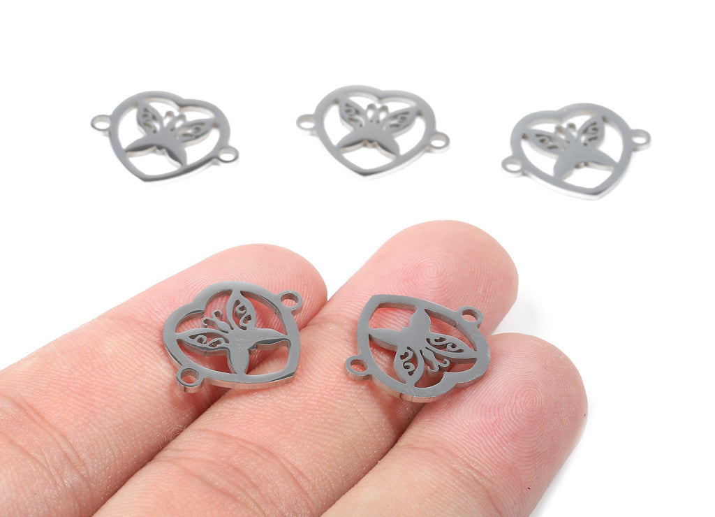 Stainless Steel Butterfly Connector - Butterfly  Earrings Charms and Pendant - Bracelet Pendant - 19.04x15.92x0.93mm - SS1133 - DOMEDBAZAAR