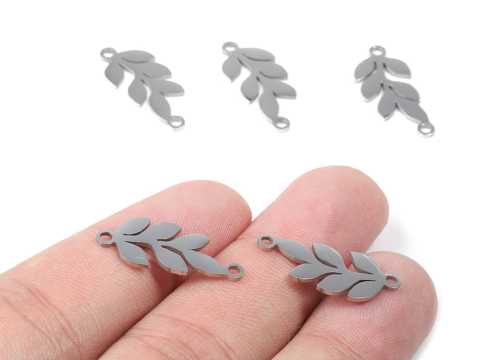 Stainless Steel Branch Connector - Branch Earrings Charms and Pendant - Bracelet Pendant - 22.86x10.03x0.95mm - SS1149 - DOMEDBAZAAR