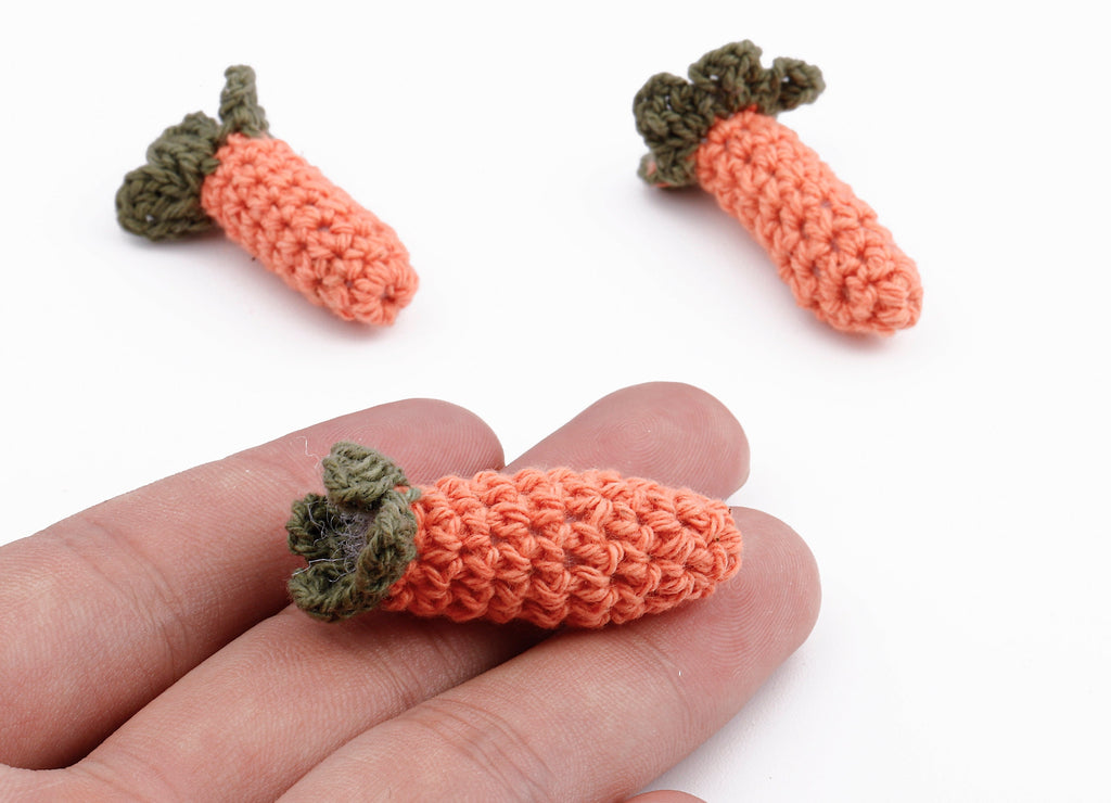 Crochet Carrot Earrings - Crochet Carrot Charms and Pendant - Handmade Earrings - 35.84x11.82mm - TS1076 - DOMEDBAZAAR