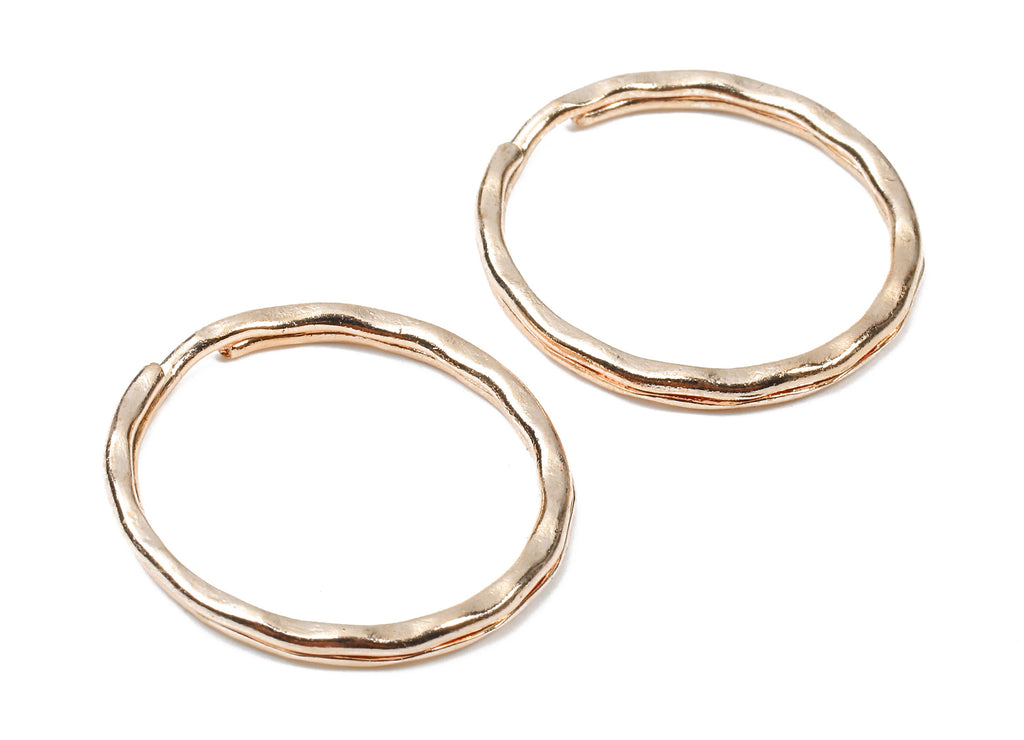 Rose Gold Tone Metal Key Rings - Split Rings - Circle Key Rings - Keychain Connectors - Key Ring Findings - 27.64x27.64x1.5mm - PP2855R - DOMEDBAZAAR