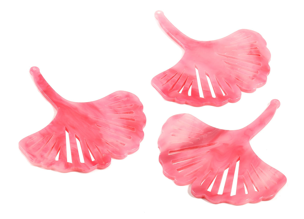 Acetate Ginkgo Charms - Leaf Earrings and Pendant - Earring Findings - Jewelry Supplies - Color Code:A379 - 61.7x55.79x2.59mm - AC1719-A379 - DOMEDBAZAAR