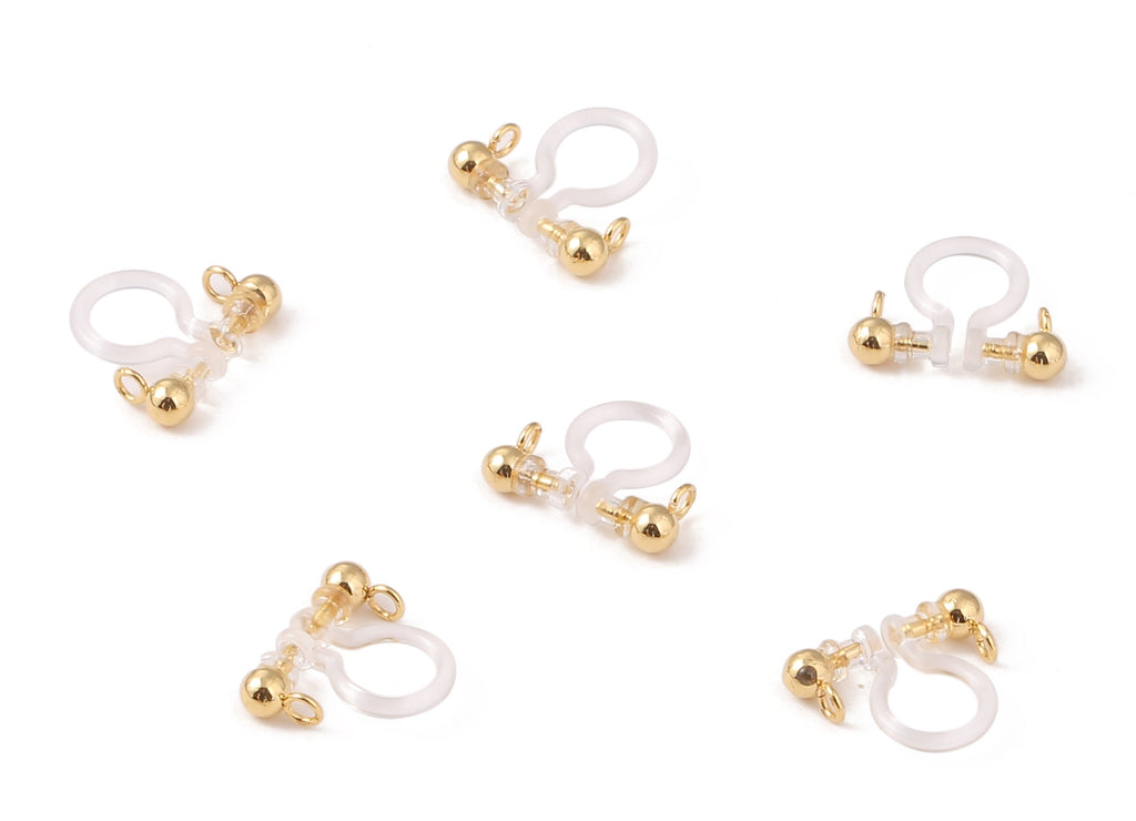 Brass Ω Earing Post - Brass Ω  Earring Stud - 18K Real Gold Plated Brass - Jewelry Supplies - 12.85x11mm - RGP1105 - DOMEDBAZAAR