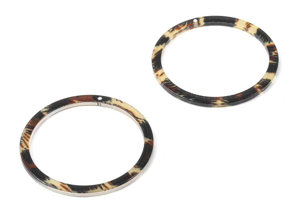 Acetate Circle Charms - Hoop Earrings and Pendant - Earring Findings - 1 Hole - Color Code: A129- 44.52x44.52x2.47mm - AC1126-A129 - DOMEDBAZAAR