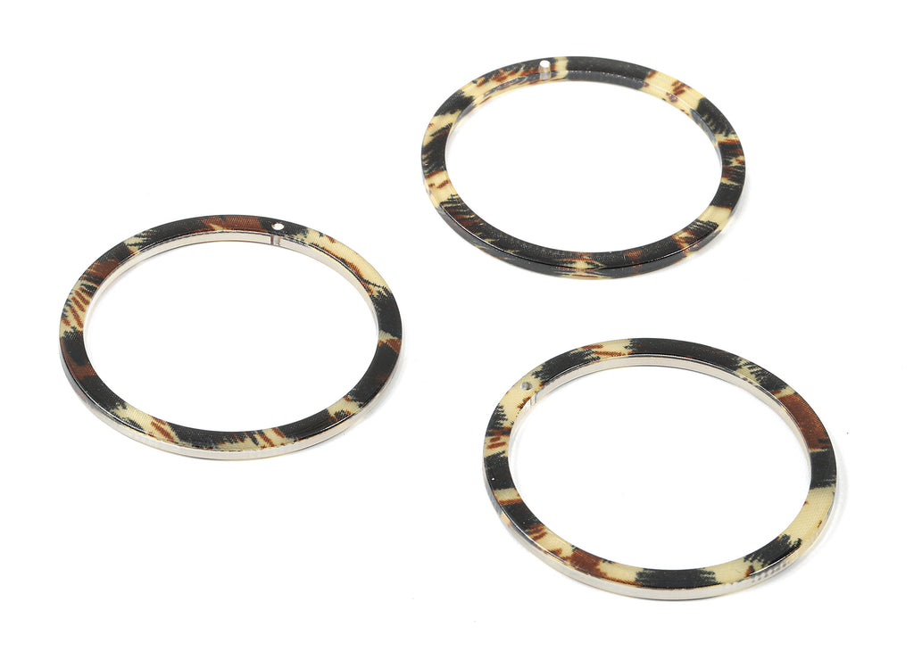 Acetate Circle Charms - Hoop Earrings and Pendant - Earring Findings - 1 Hole - Color Code: A129- 44.52x44.52x2.47mm - AC1126-A129 - DOMEDBAZAAR