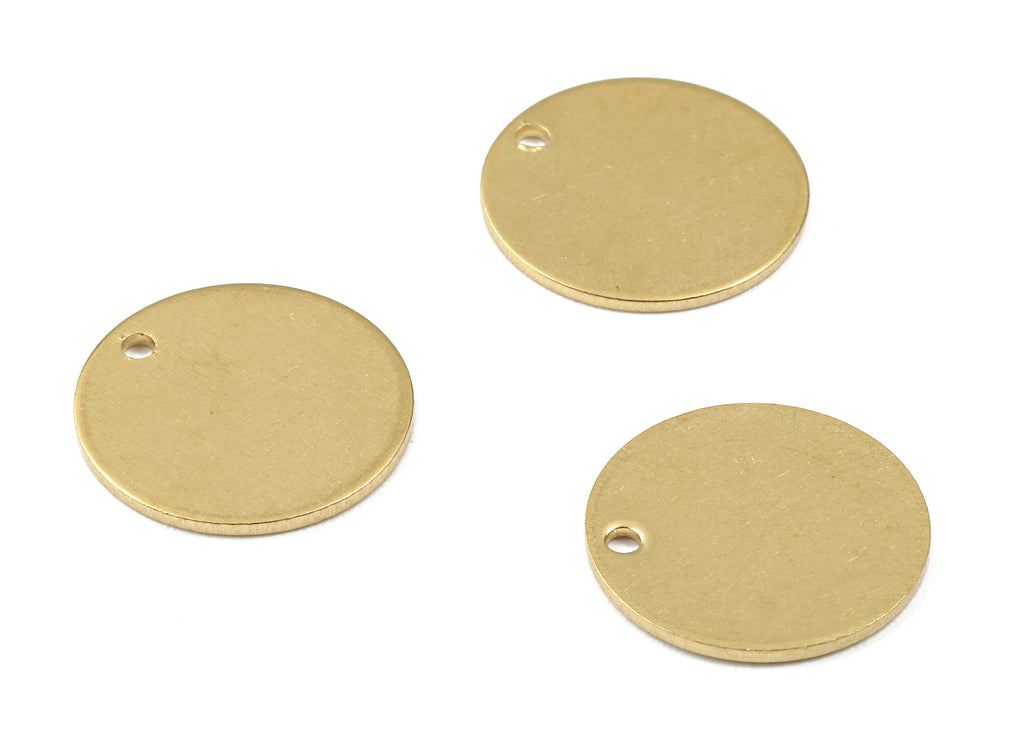 Personalized stamping blank - Brass Mini Round Charms - Raw Brass Mini Round Earrings and Pendant -  15x15x0.83mm - PP2961 - DOMEDBAZAAR