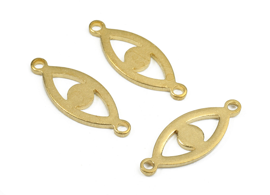 Brass Eye Connectors - Raw Brass Eye Bracelet and Pendant - Necklace Connectors - Jewellery Supplies - 18.1x7.25x1.17mm - PP2695 - DOMEDBAZAAR