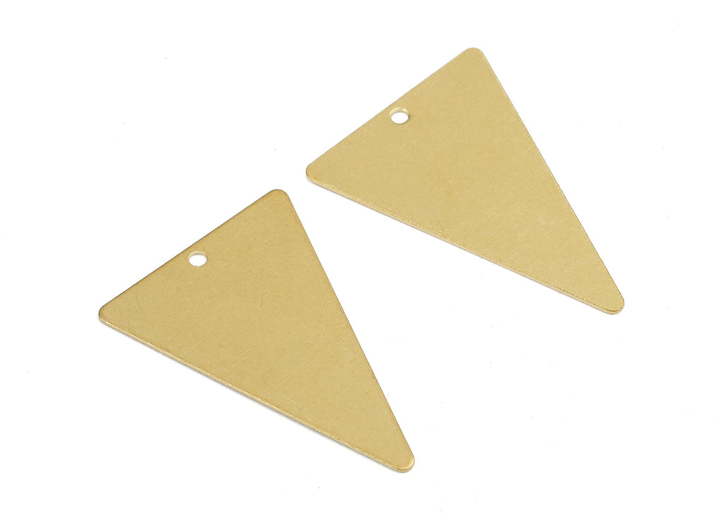 Personalized stamping blank - Brass Triangle Charms - Raw Brass Triangle Earrings and Pendant  -  28x20x0.48mm - PP2437 - DOMEDBAZAAR