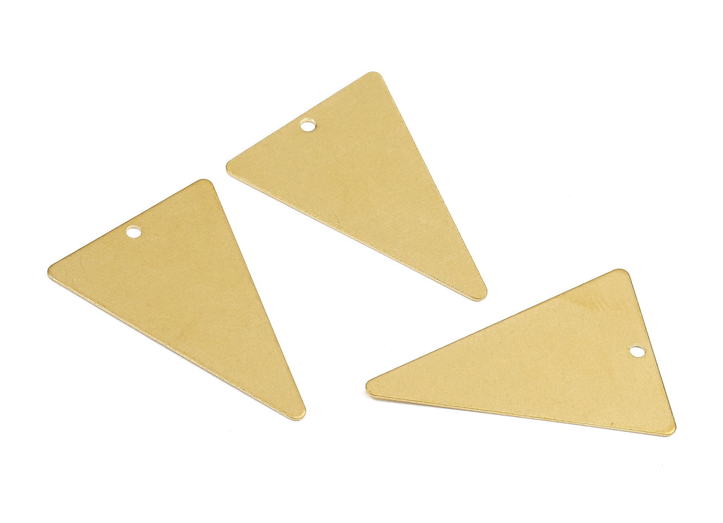 Personalized stamping blank - Brass Triangle Charms - Raw Brass Triangle Earrings and Pendant  -  28x20x0.48mm - PP2437 - DOMEDBAZAAR
