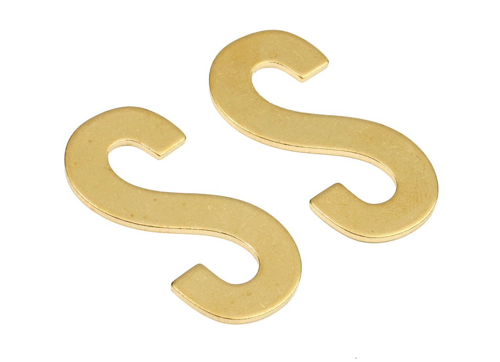 Brass S Blank - Raw Brass Letter S Blank - Brass Letter Wallart Decoration - Brass Alphabet S Blank - 30.08x14.12x1.23mm - PP2747 - DOMEDBAZAAR