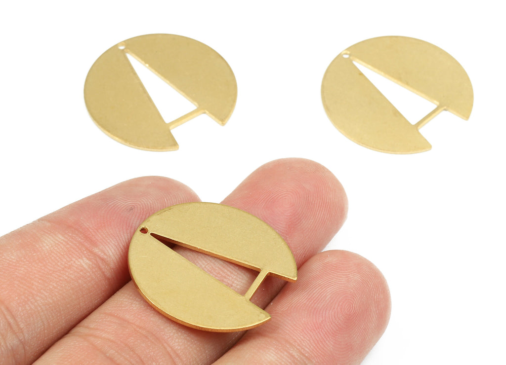 Personalized stamping blank - Brass Round Charms - Raw Brass A Earrings and Pendant - Brass Round Necklace - 24.99x24.61x0.88mm - PP2515 - DOMEDBAZAAR
