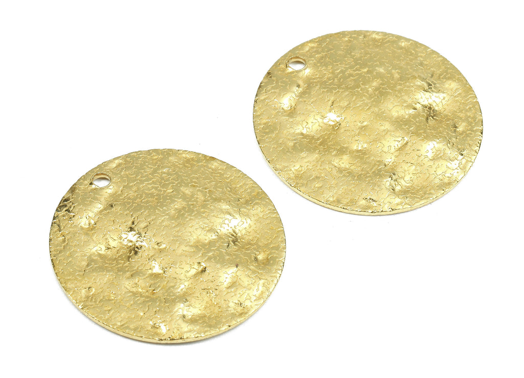 Brass Wavy Round Charms - Raw Brass Wavy Round Earrings and Pendant - Earring Findings - Jewelry Supplies - 20.23x20.23x0.91mm - PP2586 - DOMEDBAZAAR