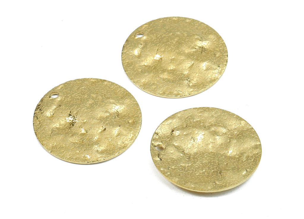 Brass Wavy Round Charms - Raw Brass Wavy Round Earrings and Pendant - Earring Findings - Jewelry Supplies - 20.23x20.23x0.91mm - PP2586 - DOMEDBAZAAR
