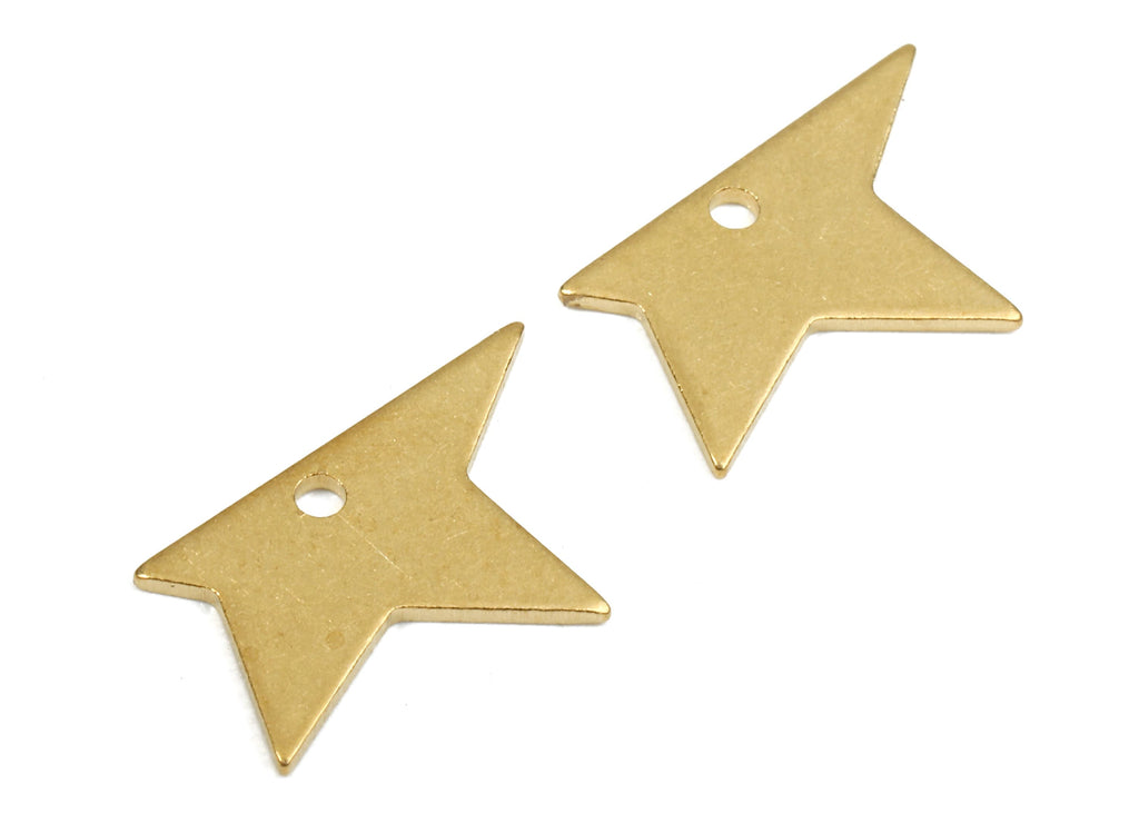 Personalized stamping blank - Brass Semi Star Charms - Raw Brass Semi Star Earrings and Pendant  - 17.99x10.1x0.8mm - PP2499 - DOMEDBAZAAR