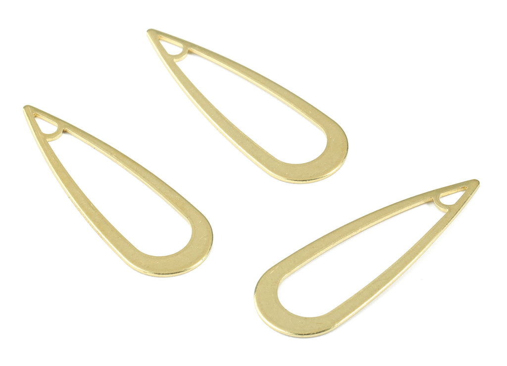 Brass Drop Charm - Raw Brass Drop Earrings and Pendant - Brass Drop Necklace - Earring Finding - 40.99x14.26x0.81mm - PP2969 - DOMEDBAZAAR
