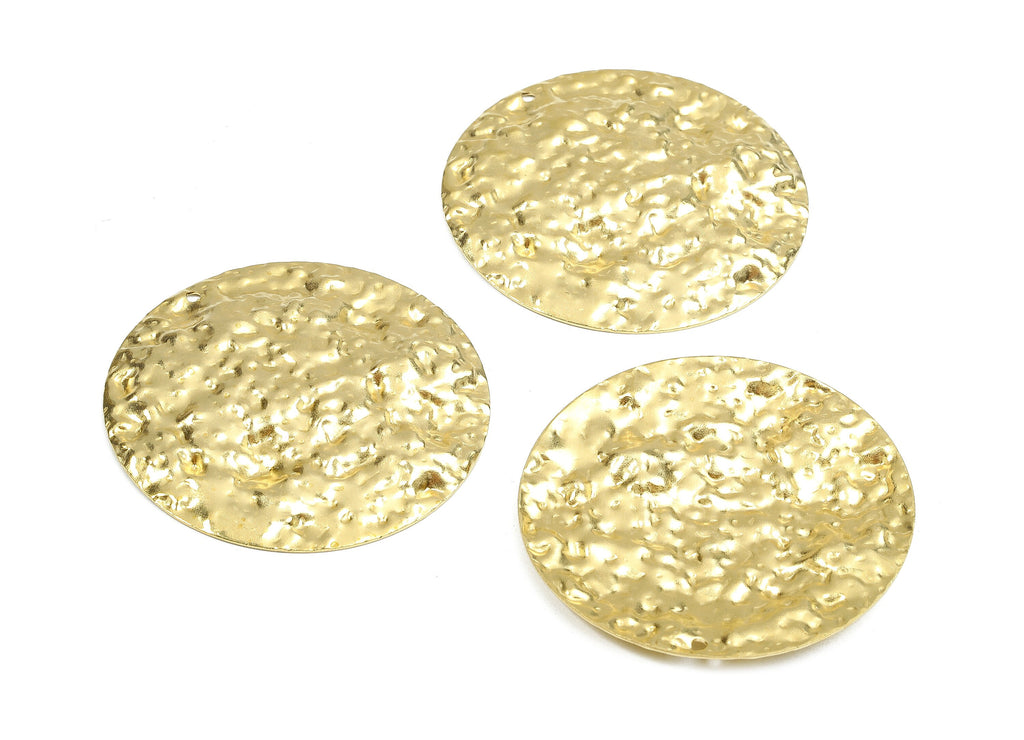 Brass Round Charms - Raw Brass Wavy Round Earrings and Pendant - Brass Round Necklace - Jewelry Supplies - 40.19x40.19x2.79mm - PP2671 - DOMEDBAZAAR