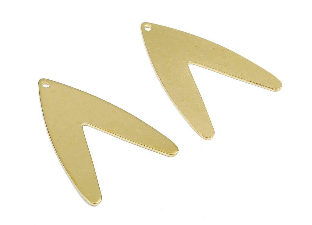 Personalized stamping blank - Brass V Charms - Raw Brass V Earrings and Pendant - Brass V Necklace  - 30.63x22.69x0.79mm - PP2642 - DOMEDBAZAAR