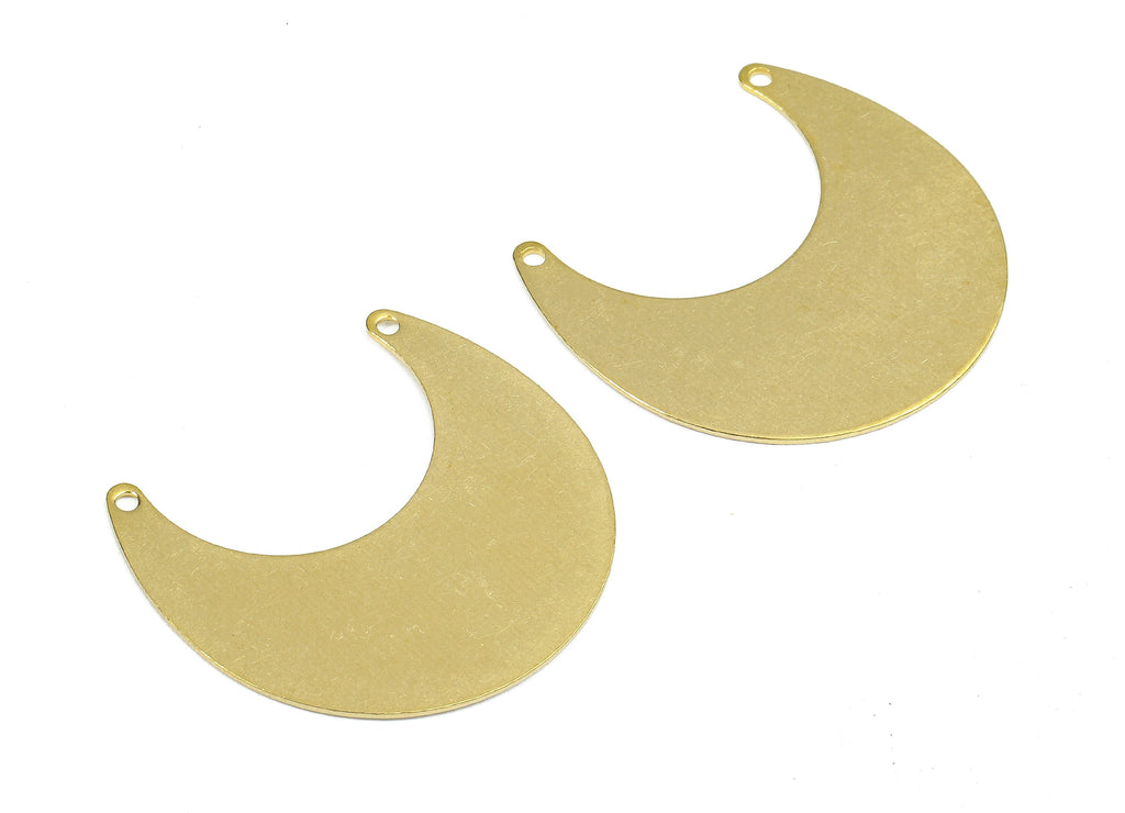 Personalized stamping blank - Brass Moon Connectors - Raw Brass Moon Pendant and Necklace -  25.06x23.02x0.79mm - PP2655 - DOMEDBAZAAR