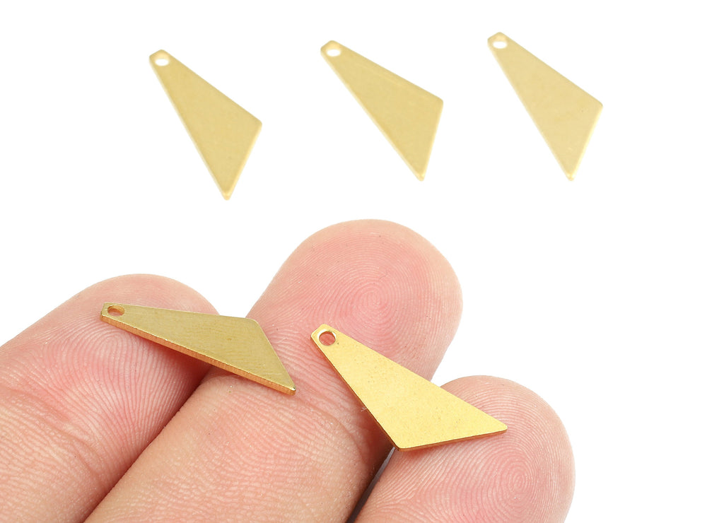 Personalized stamping blank - Brass Triangle Charms - Raw Brass Triangle Earrings and Pendant - Brass Triangle Necklace- 19x7x0.7mm - PP2550 - DOMEDBAZAAR