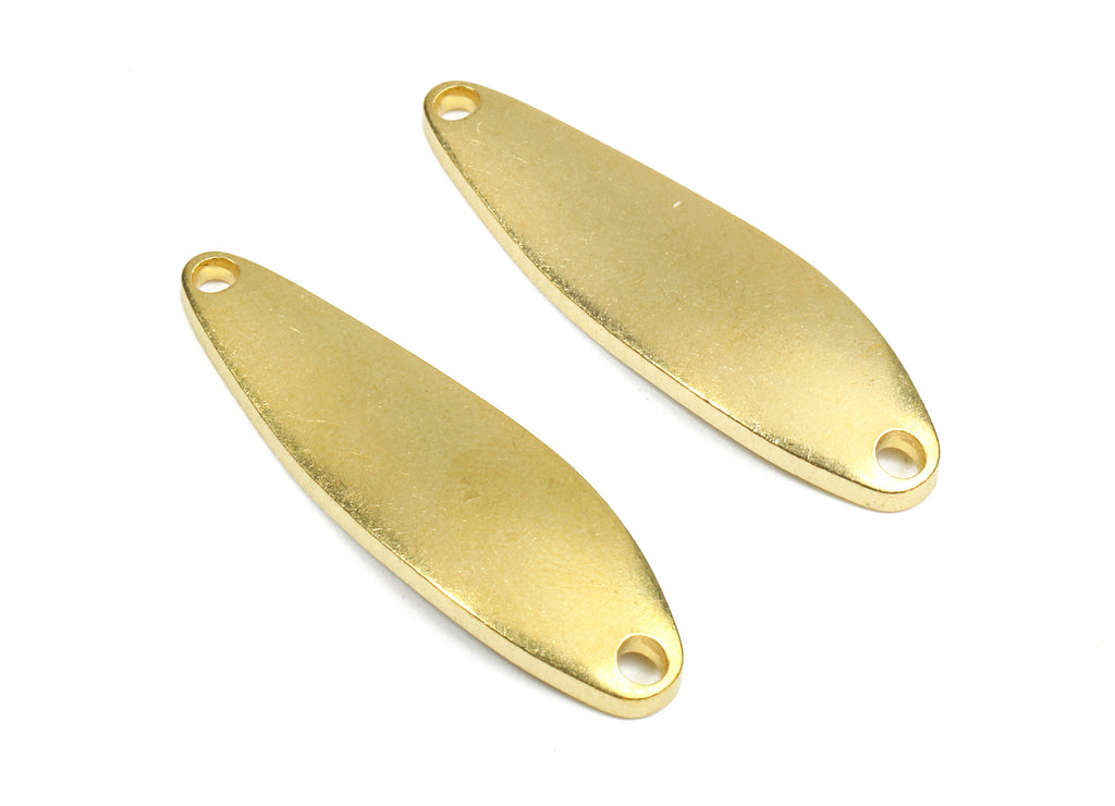 Personalized stamping blank - Brass Wavy Oval Connectors - Raw Brass Wavy Oval Stamping Tag - Brass Oval Zipper Pendant - 31x9x2mm - PP2609 - DOMEDBAZAAR