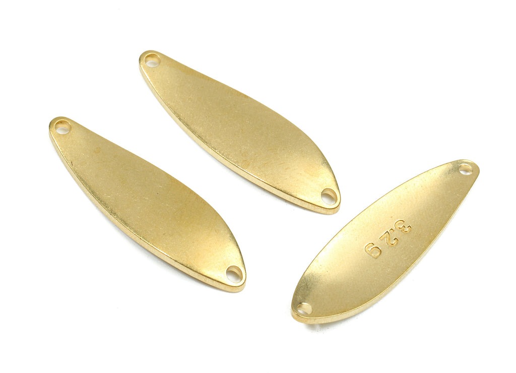 Personalized stamping blank - Brass Wavy Oval Connectors - Raw Brass Wavy Oval Stamping Tag  - 29.12x11.04x2.36mm - PP2610 - DOMEDBAZAAR