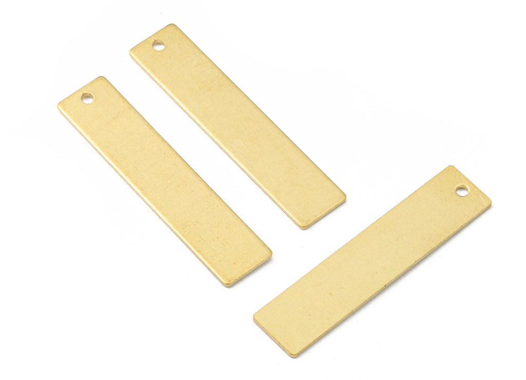 Personalized stamping blank - Brass Rectangle Charms - Raw Brass Rectangle Earrings and Pendant  - 32.74x7.23x0.78mm - PP2542 - DOMEDBAZAAR