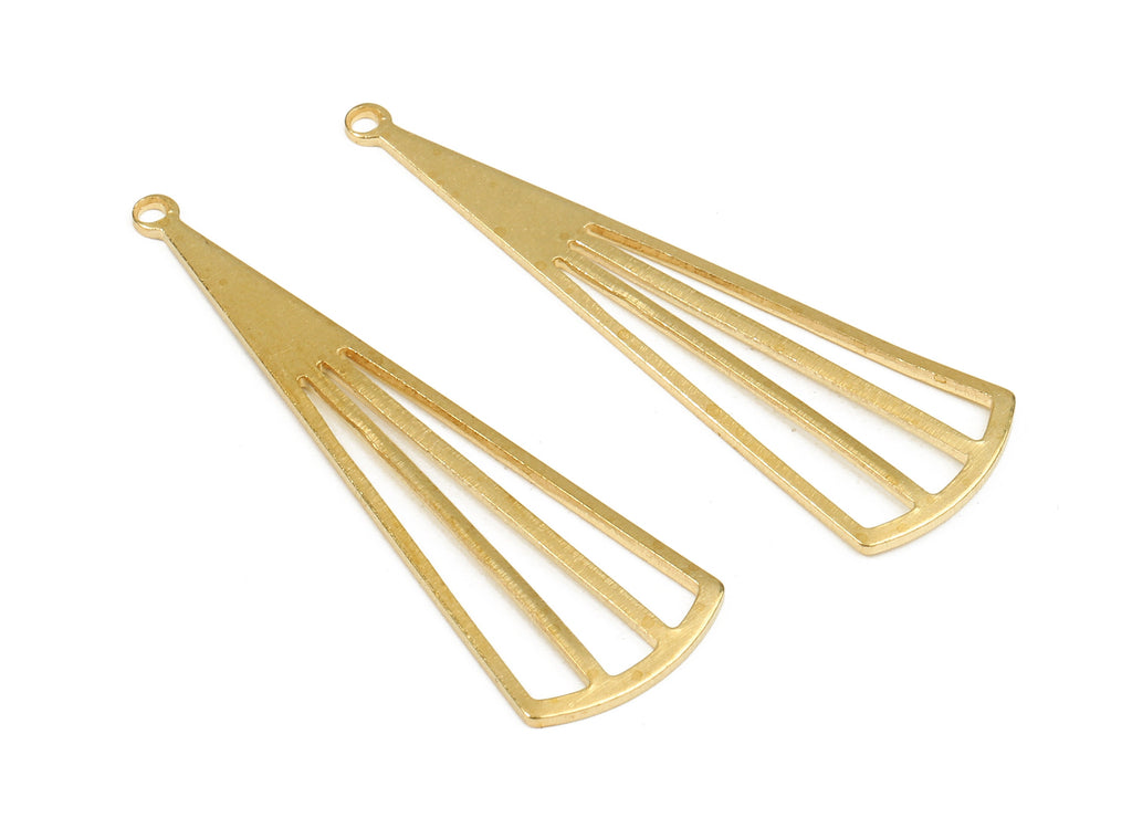 Brass Triangle Charms - Raw Brass Triangle Earrings and Pendant - Brass Triangle Necklace - Jewelry Supplies - 38.82x12.46x1.12mm - PP2692 - DOMEDBAZAAR