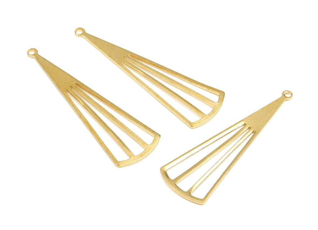 Brass Triangle Charms - Raw Brass Triangle Earrings and Pendant - Brass Triangle Necklace - Jewelry Supplies - 38.82x12.46x1.12mm - PP2692 - DOMEDBAZAAR