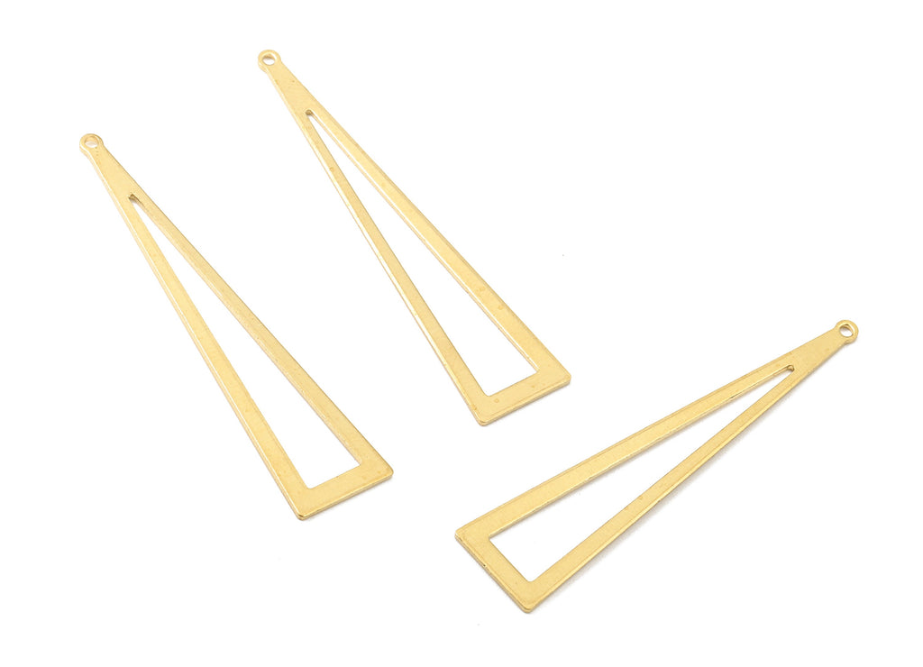 Brass Triangle Charms - Raw Brass Triangle Earrings and Pendant - Brass Triangle Necklace - Jewelry Supplies - 50.19x11.3x0.9mm - PP2501 - DOMEDBAZAAR