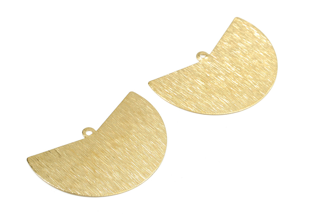 Brass Fan Charms - Raw Brass Texturde Fan Earrings and Pendant - Brass Fan Necklace - Jewelry Supplies - 38.17x23.01x0.55mm - PP2567 - DOMEDBAZAAR
