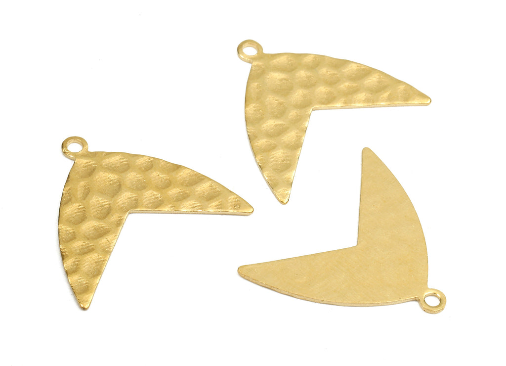 Brass Hammered Charms - Raw Brass Hammered Earrings and Pendant - Earring Findings - Jewelry Supplies - 19.98x11.23x0.59mm - PP2475 - DOMEDBAZAAR