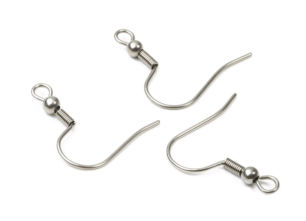 Stainless Steel Earring Hook - Stainless Steel Earring Wires - Earring Findings - Jewelry Supplies - 23.01x19.66x2.92mm - PP2826 - DOMEDBAZAAR