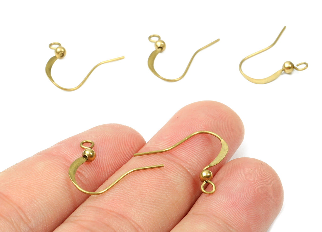 Brass Earring Hooks 3.2 - Raw Brass Hammered Earring Wires - Earring Findings - Jewellery Supplies - 20.48x16.7x2.95mm - PP2830 - DOMEDBAZAAR