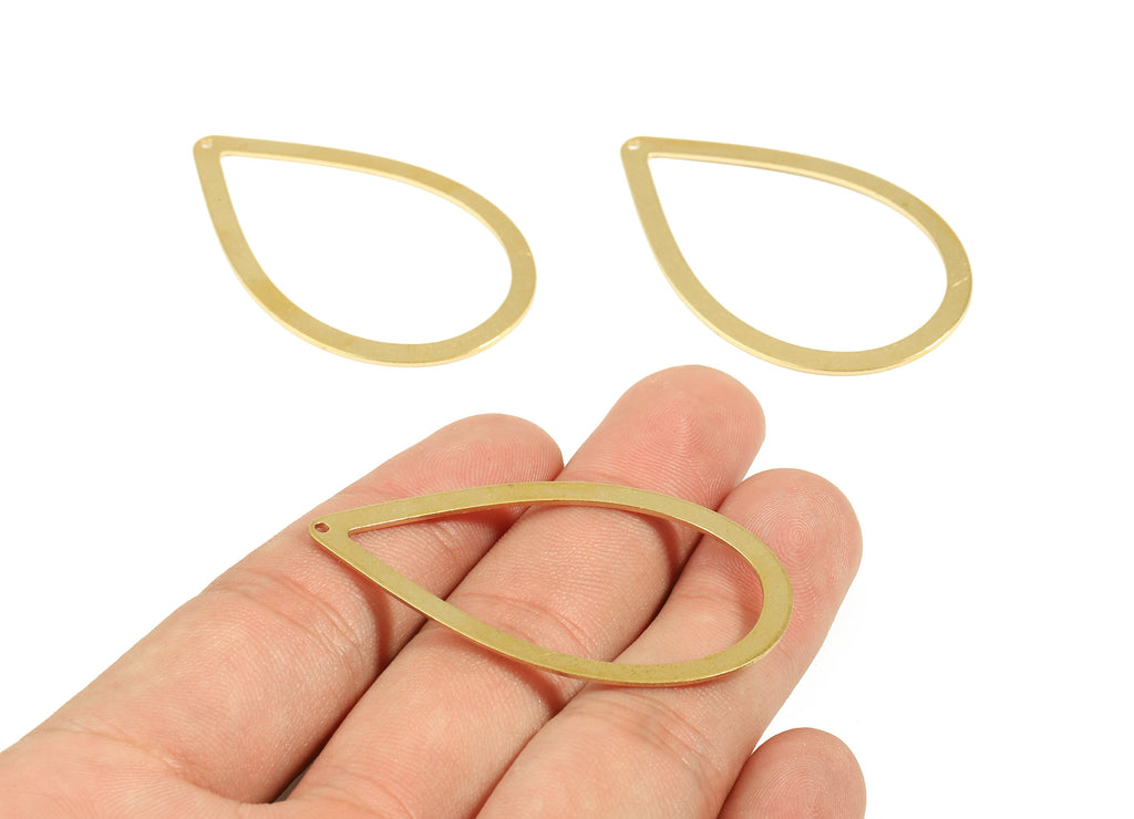 Brass Drop Charms - Raw Brass Drop Earrings and Pendant - Earring Findings - Jewelry Supplies - 50x31.15x0.9mm - PP2801 - DOMEDBAZAAR