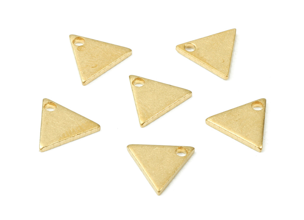 Brass Triangle Charms - Raw Brass Mini Triangle Earrings and Pendant - Brass Triangle Necklace - Jewelry Supplies - 8.45x7.43x1mm - PP2810 - DOMEDBAZAAR
