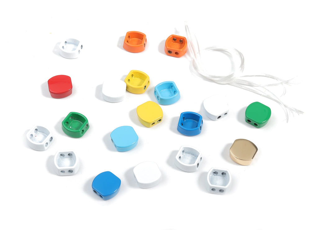 Tile Bracelet Beads Set - Enamel Honeycomb 2 Hole Beads for Stretchy Bracelet - Tila Tile Jewellery Making SET - 61x9.63x4.07mm - ET1008M - DOMEDBAZAAR