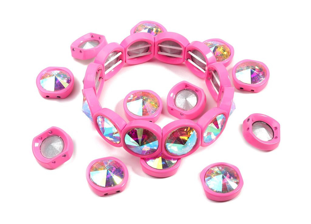 Tila Tile Bracelet Beads Set - Enamel Round 2 Hole Glass Beads for Bracelet - Tila Beads Jewellery Making SET - 64x17.13x7.33mm - ET1020U - DOMEDBAZAAR