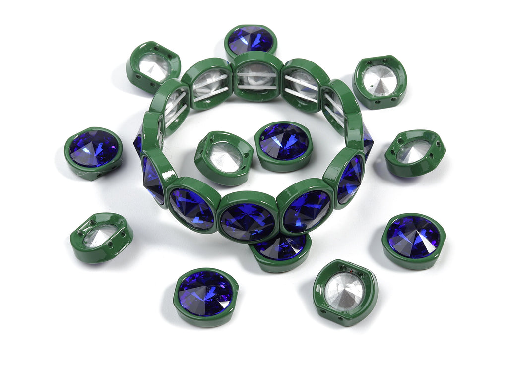 Tila Tile Bracelet Beads Set - Enamel Round 2 Hole Glass Beads for Bracelet - Tila Beads Jewellery Making SET - 64x17.13x7.33mm - ET1020T - DOMEDBAZAAR