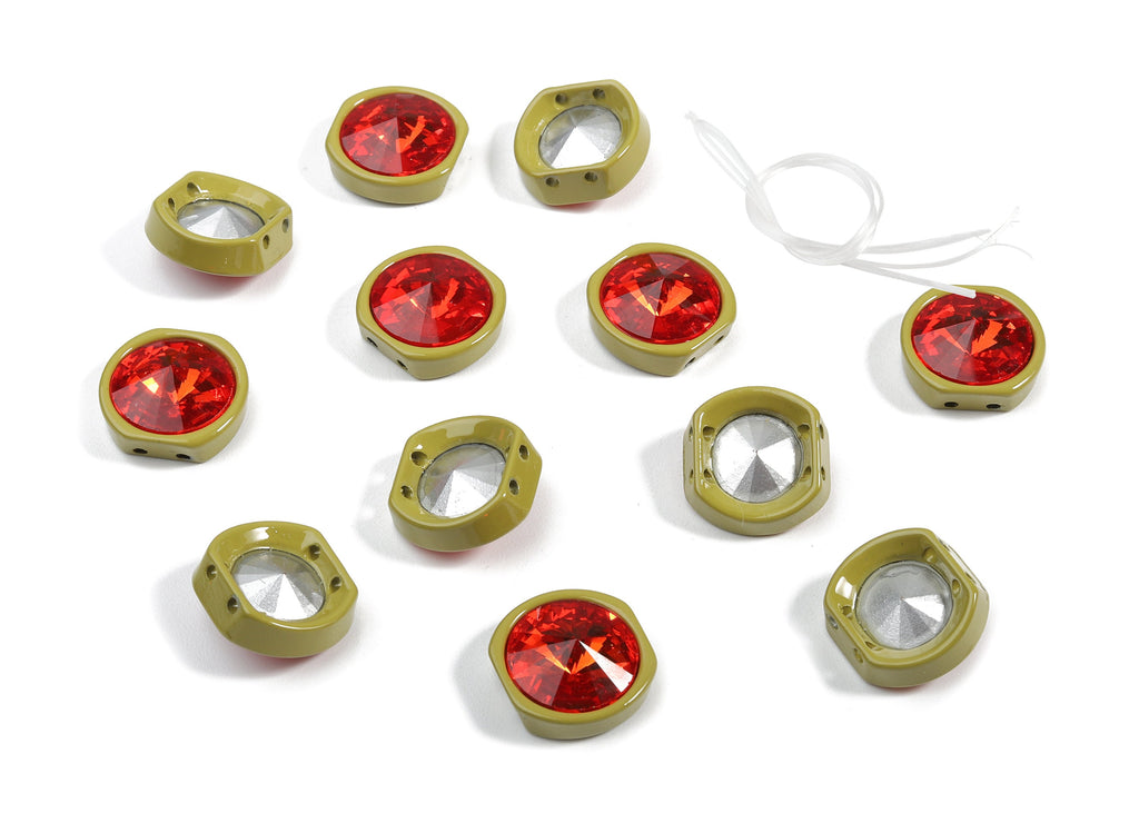 Tila Tile Bracelet Beads Set - Enamel Round 2 Hole Glass Beads for Bracelet - Tila Beads Jewellery Making SET - 64x17.13x7.33mm - ET1020G - DOMEDBAZAAR