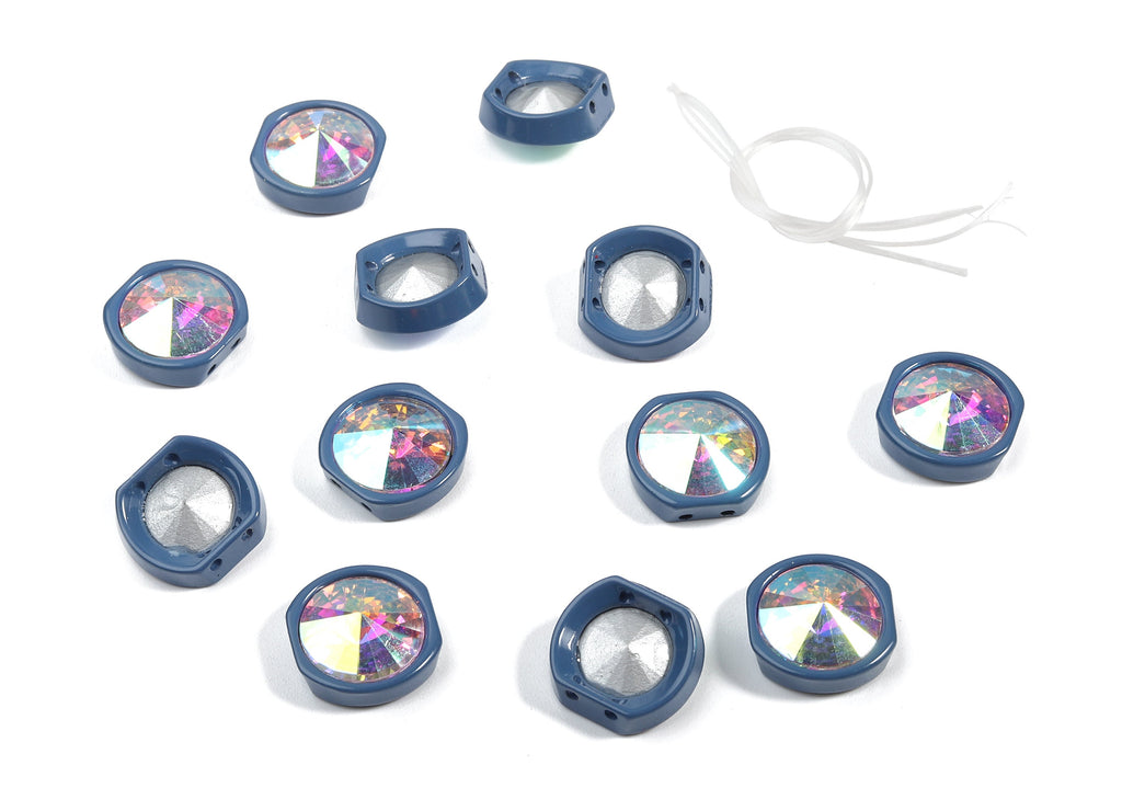 Tila Tile Bracelet Beads Set - Enamel Round 2 Hole Glass Beads for Bracelet - Tila Beads Jewellery Making SET - 64x17.13x7.33mm - ET1020R - DOMEDBAZAAR