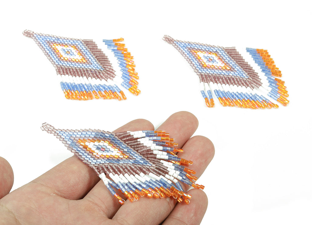 Miyuki Tassel Earrings - Handmade Beaded Tassel Charms - Japanese seed beads - Maasai Earrings - 85.64x50.03x2.03mm - TH1063 - DOMEDBAZAAR