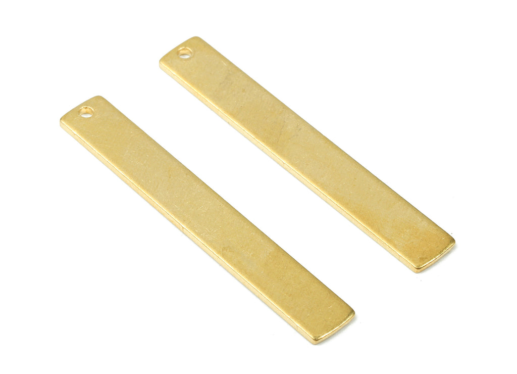 Personalized stamping blank - Brass Rectangle Bar Charms - Raw Brass Rectangle Bar Earrings and Pendant  - 40.8x6.08x1mm - PP2812 - DOMEDBAZAAR