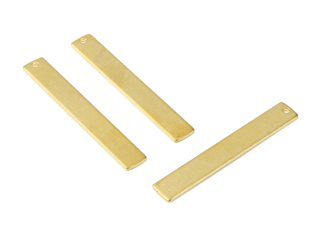 Personalized stamping blank - Brass Rectangle Bar Charms - Raw Brass Rectangle Bar Earrings and Pendant  - 40.8x6.08x1mm - PP2812 - DOMEDBAZAAR