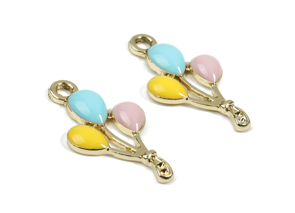 Alloy Balloon Charms - Zinc Alloy Balloon Enamel Pendant Earing - Gold Tone Plated - Earring Findings - 25.33x13.33x2.77mm - ZZ1548 - DOMEDBAZAAR