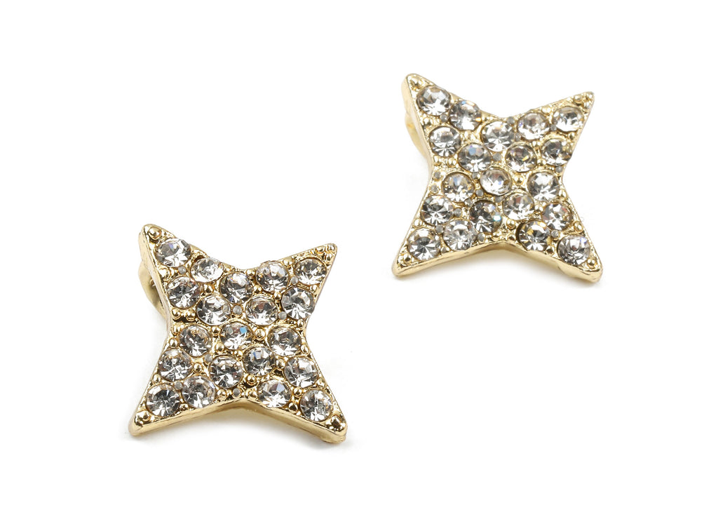 Alloy Star Charms - Zinc Alloy Star Earrings - Alloy Glass Beads Pendant - Gold Tone Plated - 10.01x10.01x2.08mm - ZZ1567 - DOMEDBAZAAR